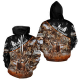 Maxcorners Best Whitetail Deer Hunting Shirt Black Brown Forest Camo 3D All Over Print For Deer Hunters LM2608