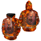 Maxcorners Whitetail Deer Hunting Shirt With Orange Camo Pattern And Skull Design For Hunters LM2608