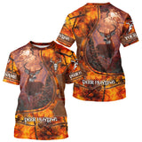 Maxcorners Whitetail Deer Hunting Shirt With Orange Camo Pattern And Skull Design For Hunters LM2608