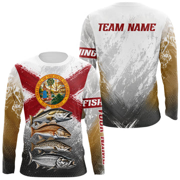 Maxcorners Florida Flag Fishing Jersey Inshore Grand Slam Snook Redfish Trout Tarpon Gift LM2806