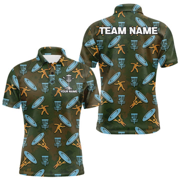 Maxcorners Disc Golf Polo Shirt Personalized Name Camouflage Golf Shirt Custom Disc Golfer Polo Gift For Men LM0106