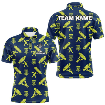 Maxcorners Personalized Disc Golf Polo Shirt Custom Name Gift Performance Polo For Men LM0106