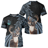 Maxcorners Deer Hunting Dark Blue Camo Grim Reaper Custom Name 3D All Over Print Shirts Gift For Hunters LM0409