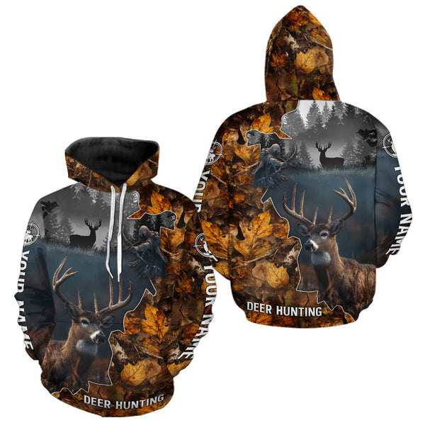Maxcorners Personalized Grim Reaper Deer Hunting 3D Camo Shirt , Deer Hunting Shirt LM0611