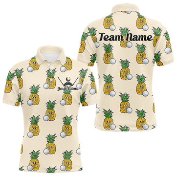 Maxcorners Personalized Funny Pineapple Pattern Mens Golf Polo Shirts Best Golf Gifts For Family Team