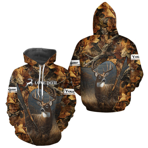 Maxcorners Season Deer Hunting Shirt Brown Camo Fall Pattern 3D Custom Name Clothes For Hunters LM1809