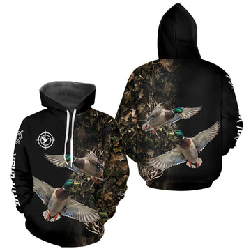 Maxcorners Mallard Duck Hunting Camouflage Brown Black Custom Name, Duck Hunting Gift LM2709