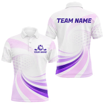 Maxcorners Personalized Purple Swirl Golf Polo - Men's Team Name Performance Jersey LM2405