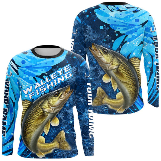 Maxcorners Walleye Fishing Shirt For Men, Ice Fishing Shirt, Walleye Long Sleeve Fishing Gift LM1508