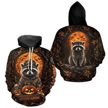 Maxcorners Personalized Raccoon Hunter Apparel, Halloween Camo Hunting Shirt, Custom Name Raccoon For Men LM0609