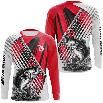 Maxcorners Largemouth Bass Fishing Customize Name All Over Printed Shirts Personalized Fishing Gift LM0201