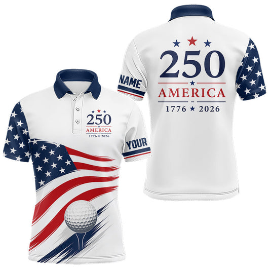 Maxcorners America 250Th Anniversary Mens Golf Polo Shirts, Patriotic Team Golf Jerseys LM1005