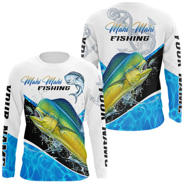 Maxcorners Custom Mahi Mahi Saltwater Fishing Shirts Long Sleeve Designed For Deep Sea Anglers LM1508