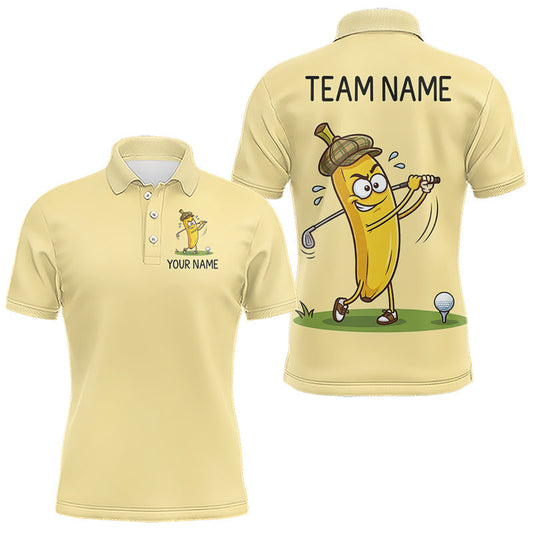 Maxcorners Funny Banana Mens Golf Polo Shirt, Custom Golf Polo For Men, Golf Jersey For Golf Lovers LM1005