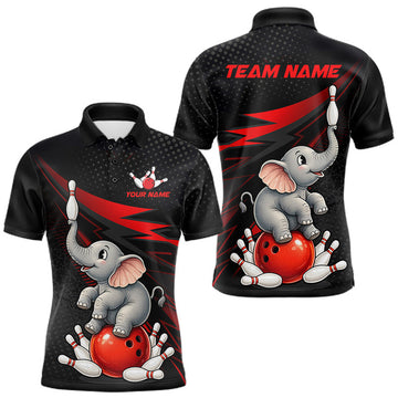 Maxcorners Custom Bowling League Shirt, Team Bowling Jersey With Custom Name For Men|Red LM2607