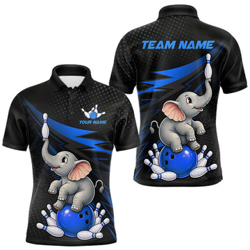 Maxcorners Custom Bowling League Shirt, Team Bowling Jersey With Custom Name For Men|Blue LM2607