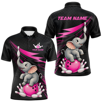 Maxcorners Custom Bowling League Shirt, Team Bowling Jersey With Custom Name For Men|Pink LM2607