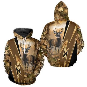 Maxcorners Deer Hunting Custom Name Camouflage Hunting Clothes, Deer Sweatshirt for Men