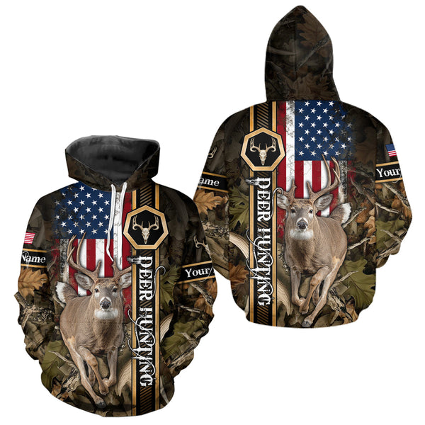 Maxcorners Deer Hunting Shirt US Flag 3D All Over Print, Hunting Clothes for Deer Hunting Season LM2509