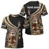 Maxcorners Wild Boar Hunting Gray Black Orange Camo 3D All Over Printed Shirts Custom Name Hunting Gift LM0409