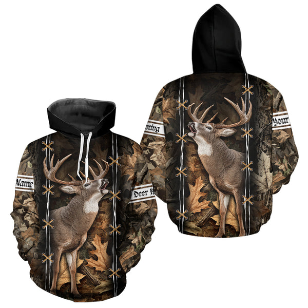 Maxcorners Deer Hunting Camo Customize Name 3D All Over Printed Shirts Personalized Gift For Hunter LM0910