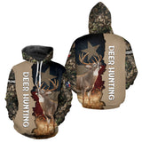 Maxcorners Season Deer Hunting Shirt Texas Flag 3D Custom Name Whitetail Deer Clothes For Hunters LM0409