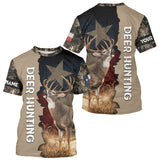 Maxcorners Season Deer Hunting Shirt Texas Flag 3D Custom Name Whitetail Deer Clothes For Hunters LM0409