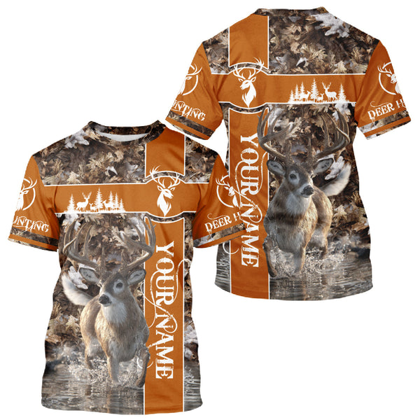 Maxcorners Whitetail Deer Hunting Season Shirt 3D Buck Design Custom Hunting Gift Camouflage Deer Shirts LM2608