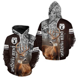 Maxcorners Deer Hunting Shirt Personalized 3D All Over Print Brown With Gray Camo Hunting Clothes LM2608