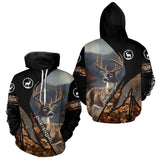 Maxcorners Whitetail Deer Hunting Shirt With Autumn Leaves Camo Pattern For Fall Season Hunters LM2608