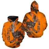 Maxcorners Deer Hunting 3D Orange Camo Shirt Custom Name Perfect Gift for Hunters LM0409