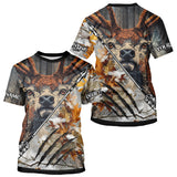 Maxcorners Whitetails Deer Hunting Shirt Custom Name Beautiful Camo Autumn Leaves For Deer Hunters LM2608