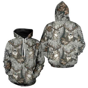 Maxcorners Beautiful Deer Hunting Shirt Pattern Deer Camo Custom Name 3D All Over Printed Hunting Gift LM0409