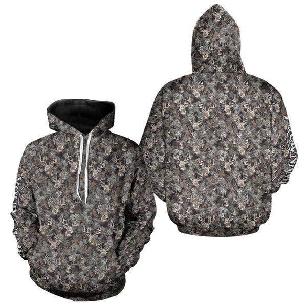Maxcorners Beautiful Deer Hunting Shirt Pattern Deer Camo Custom Name 3D All Over Printed Hunting Gifts LM0409