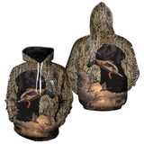 Maxcorners Duck Hunting Shirt Camo with Labrador Retriever Black 3D All Over Printing Shirts for Men LM0409