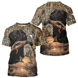 Maxcorners Duck Hunting Shirt Camo with Labrador Retriever Black 3D All Over Printing Shirts for Men LM0409