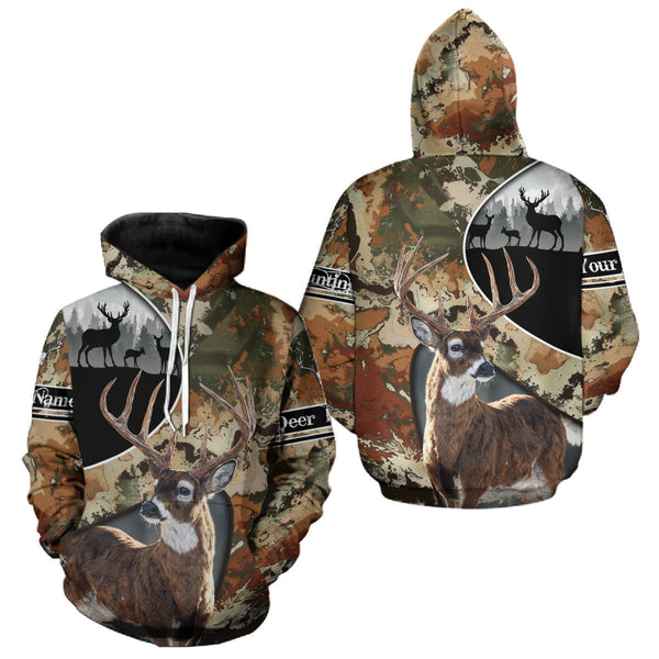 Maxcorners Whitetail Deer Hunting Shirt With Camouflage, Deer Hunter Custom Name, Hunting Gift LM0409