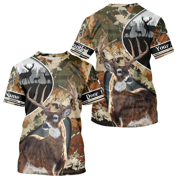 Maxcorners Whitetail Deer Hunting Shirt With Camouflage, Deer Hunter Custom Name, Hunting Gift LM0409
