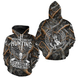Maxcorners Deer Hunting Grey Camo 3D Shirts with Antler Skull Graphic, Funny Hunting Outfit for Hunters LM2608