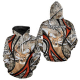 Maxcorners Whitetail Deer Hunting Shirt Custom Name Snow Camo, Season Deer Hunting Clothes For Men LM0409