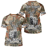 Maxcorners Season Deer Hunting Shirt Brown Green Camo 3D Custom Name Clothes For Hunters LM0409