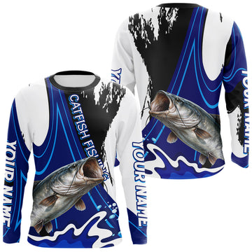 Maxcorners Catfish Fishing Jersey Personalized Name Fishing Shirt, Angler Tournament Fishing Apparel LM1005