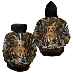 Maxcorners Custom Rabbit Hunting with Beagle Dog 3D Prints Camouflage Shirts, Rabbit Hunting Gifts LM1112