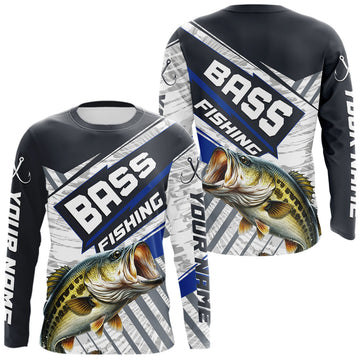 Maxcorners Personalized Bass Fishing Jerseys For Fishing Team, Largemouth Bass Fishing Shirts Long Sleeve LM1705