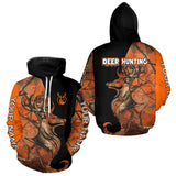 Maxcorners Deer Hunting Big Game Black Camo Orange Custom Name 3D All Over Print Shirts, Hunting Gift LM3010