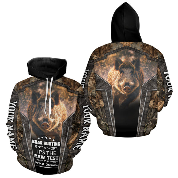 Maxcorners Personalized Wild Boar Hunting Shirt Camouflage Custom Name Hunting Clothes For Hunters LM2509