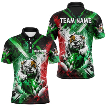 Maxcorners Bulldog Bowling Polo Team League Shirt, Men Bowling Jersey, Bowling League Team Gift LM0409
