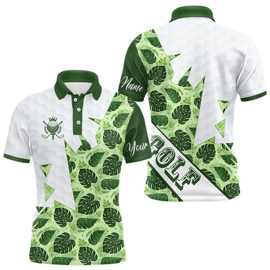 Maxcorners Personalized Golf Shirt Tropical Style – Custom Name Polo, Gift For Dad, Golfer Gift LM0404