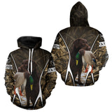 Maxcorners Duck Hunting Chocolate Lab 3D All Over Printed Camouflage Shirts, Duck Hunting Clothes LM1809