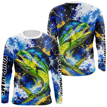 Maxcorners Custom Mahi Mahi Fishing Jersey – Saltwater Fishing Shirt Long Sleeve For Men LM0106